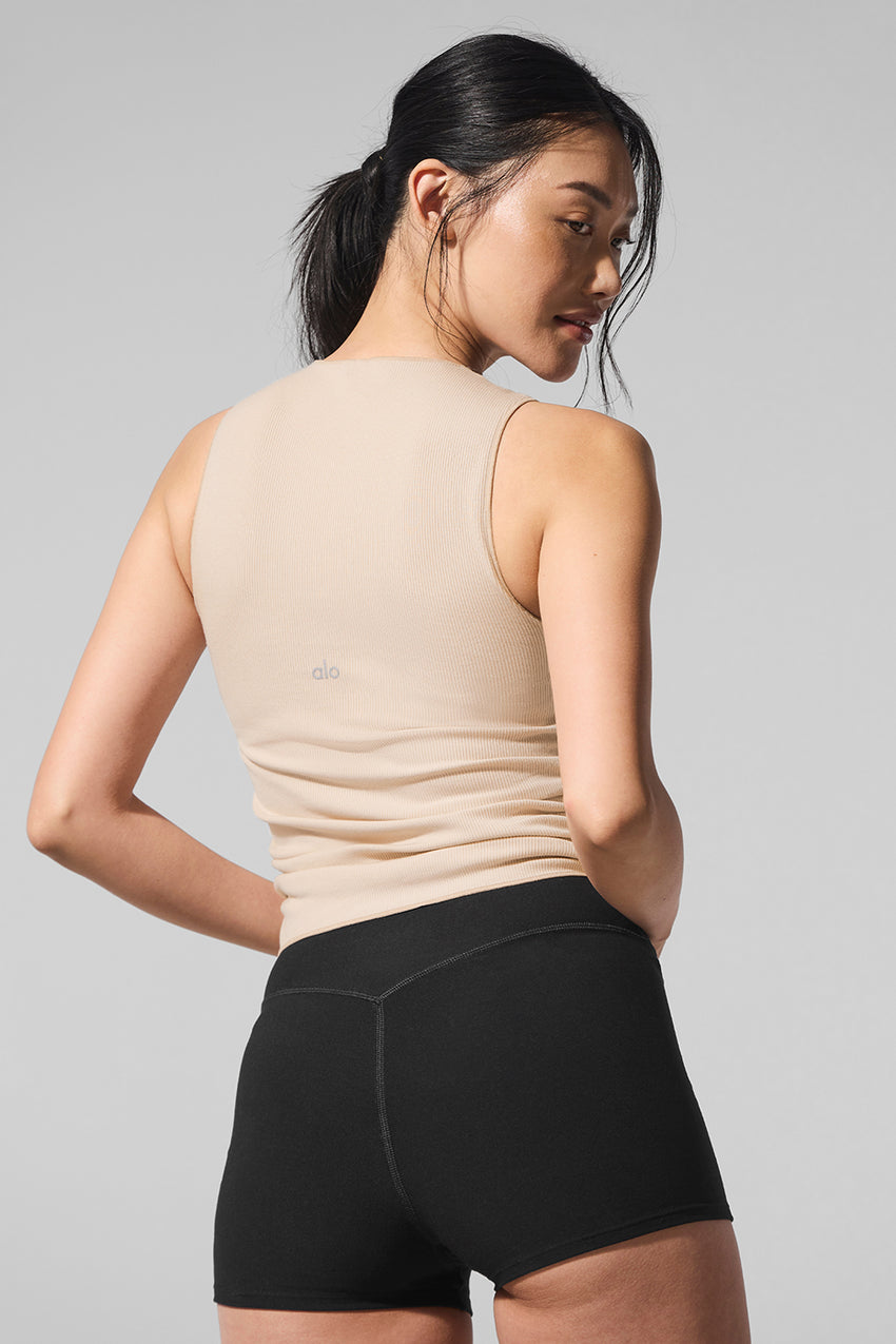 Ribbed En Pointe Tank - Black