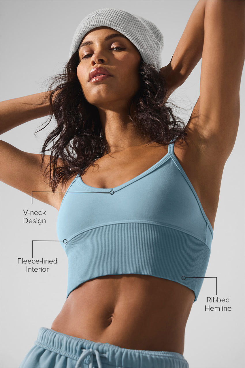Seamless Winter Warm Plush Delight Bra - Black