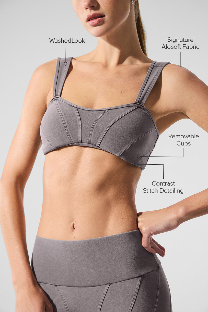 Washed Alosoft Sunray Bra - Grey Sky Wash