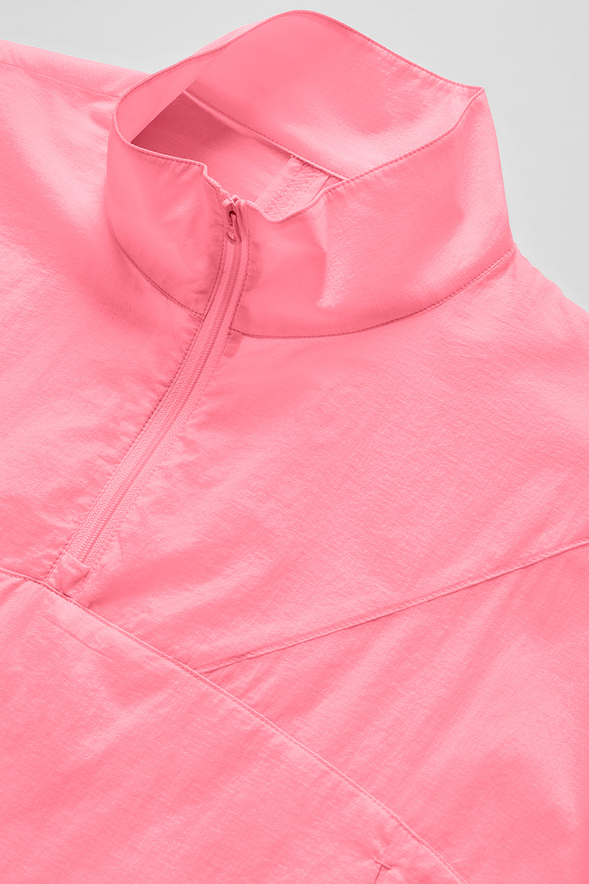 Cropped 1/4 Zip Aerial Pullover - Black