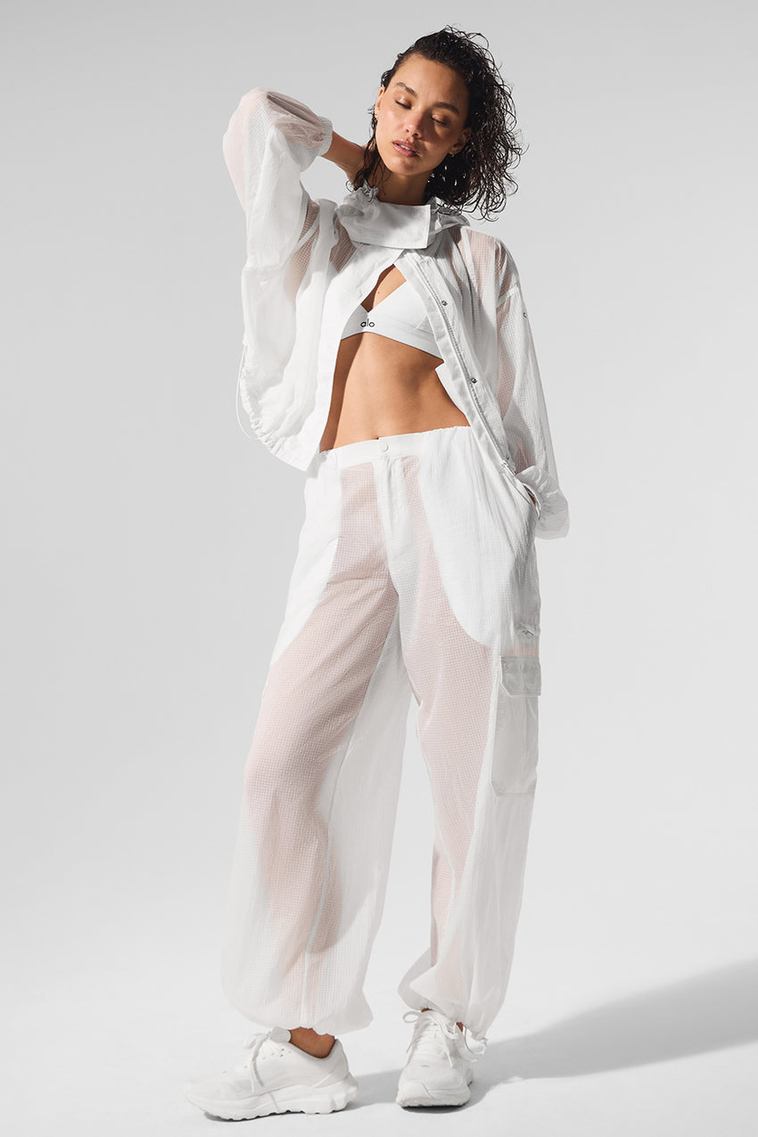 Sheer Game Time Wide Leg Jogger - Black